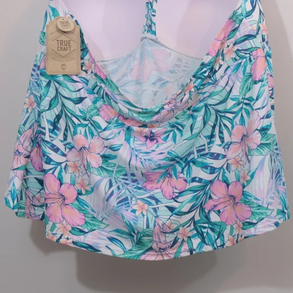 True Craft Tropical Floral Printed Tankini Swim Top - Picture 7 of 11
